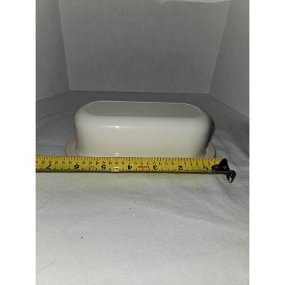 Vintage Tupperware Butter Dish Rose Pink White 2320-A & 2320A-3 T2 - Picture 6 of 6